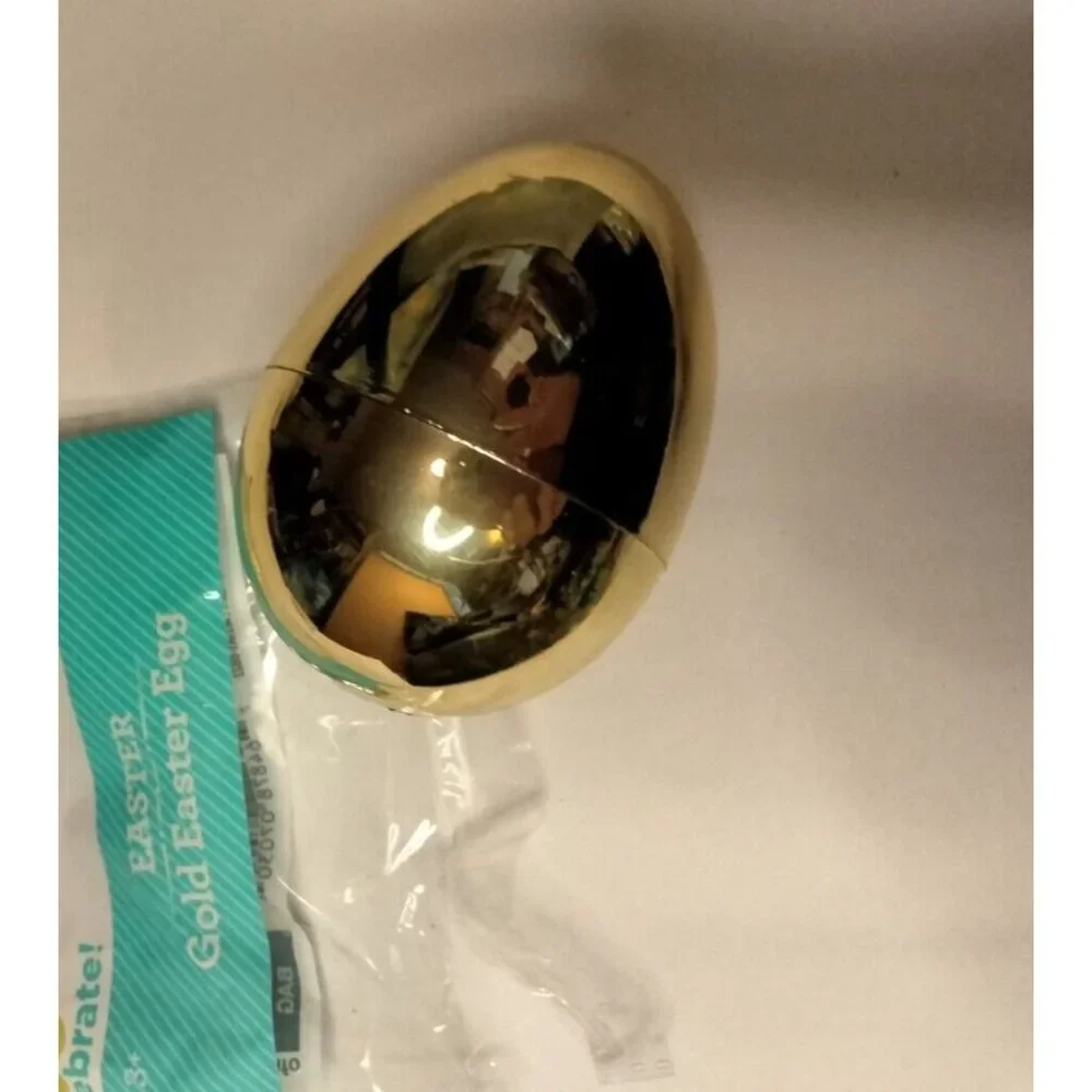 Golden Easter Egg Fillable Hunt Party Favor Gold Prize lot 16
